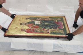 O comoara din colectia Muzeului de Istorie Targoviste, expusa  in Italia: Icoana „Iisus Pantocrator” poate fi admirata la Matera pana pe 20 septembrie